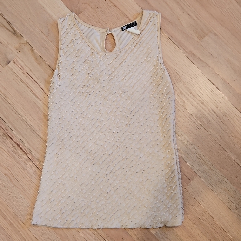 Carole Little Textured Cream Tank Top